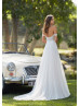 Off Shoulder Ivory Lace Tulle Romantic Wedding Dress